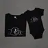 Black T-shirt Baby Body Combination with Fist Salute Design