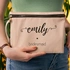 Bridesmaid Designed Personalized Beige Canvas Makeup Bag