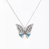 Butterfly Shaped Silver Necklace Gift Set with Wooden Box and Mini Corsage