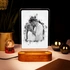 Charcoal Drawing Design Personalized Photo Printed Wooden Box Decorative Lamp