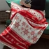 Festive Red Snowflake TV Blanket for Cosy Winter Evenings