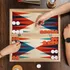 Colorful Striped Handmade Modern Backgammon Set
