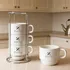 Personalised Corporate Logo Coffee Mug Set of 4 with Stand