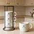 Personalised Corporate Logo Coffee Mug Set of 4 with Stand