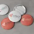 Corporate Logo Printed Set of 12 Button Collar Badges