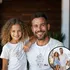 Custom Dad and Child Line Art Photo Matching T Shirts