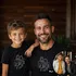 Custom Dad and Child Line Art Photo Matching T Shirts