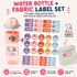Custom Kids School Set – Water Bottle, Name Stickers or Iron-On Clothing Labels