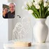 Custom Line Art Couple Portrait with Wood Stand