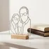 Custom Line Art Couple Portrait with Wood Stand