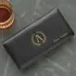 Custom Name Leather Wallet with Phone Compartment