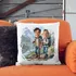 Custom Travel Couple Cartoon Pillow Gift