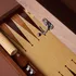 Customizable Luxury Gold Leather Backgammon Set