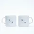 Customized Initial Printed 2 Piece Tea and Coffee Cup for Valentine