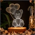 Cute Teddy Bear Holding Balloon 3D Led Lamp