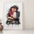 Personalised Couple Canvas Print with Artistic Drawing Effect 40x60cm