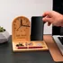 Personalised Wooden Desk Organiser with Clock for Adults and Teens