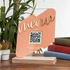 Digital Menu QR Code Design Idea Acrylic Plaque with Wooden Base