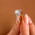 Elegant Oval Cubic Zirconia Silver Ring