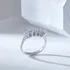 Five Stone Silver Diamond Ring Perfect for