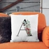 Floral Decorative Pillow with Initial Design