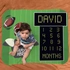 Personalised American Football Baby Milestone Blanket