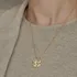 Four Leaf Clover Minimal Heart Necklace