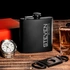 Gifts for Friends Minimal Design Personalized Matte Black Hip Flask