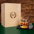 Gifts for Him Whiskey Glass Set Wooden Box