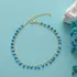 Gold Plated Anklet with Blue Stones