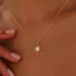 White Opal Sunburst Pendant Necklace for Her