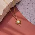 White Opal Sunburst Pendant Necklace for Her