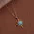 White Opal Sunburst Pendant Necklace for Her