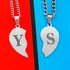 Personalised Couples Initial Heart Puzzle Necklace Set