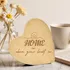 Heartfelt Home Desk Decor with 'Home Is Where Your Heart Is' Inscription