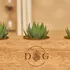 Initial Personalized Wooden Succulent Pot with 3 Slots