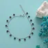 Italian Chain Silver Bracelet with Black Zircon Stones