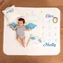 Personalised Baby Milestone Blanket with Angel Wings Design
