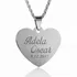 Love etched in Metal Personalized Heart Pendant with Name and Date