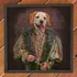 Medieval Portrait Themed Decorative Adhesive Frame for Pets