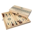 Minimal Design Hand Made Modern Backgammon Set with Personalized Name