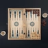 Handcrafted Wooden Backgammon Set with Ethnic Design