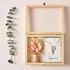 Mom's Love Necklace and Flower Bouquet Wooden Gift Box Set