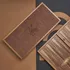 Monogrammed Leather-Covered Walnut Backgammon Set