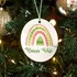 New Year Rainbow Designed Personalized Pine Tree Ornament