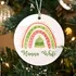 New Year Rainbow Designed Personalized Pine Tree Ornament