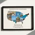 Personalised America Travel Black Photo Frame - 30x40cm