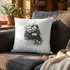 Personalised Charcoal Sketch Cushion for Unique Home Decor