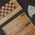 Personalized Checkered Oak Backgammon Set with Initials and Date for Couples