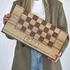 Personalized Checkered Oak Backgammon Set with Initials and Date for Couples